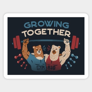 Growing Together Gym Bears Blue by Tobe Fonseca Sticker